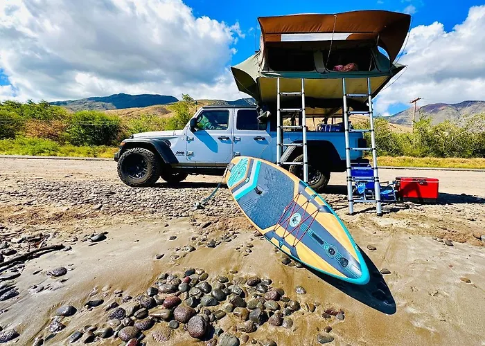 Explore Maui\'S Diverse Campgrounds And Uncover The Island\'S Beauty From Fresh Perspectives Every Day As You Journey With Aloha Glamp\'S Great Jeep Equipped With A Rooftop Tent